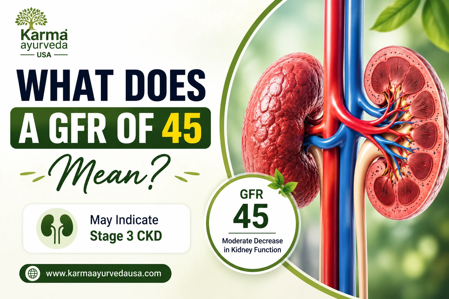 What does a GFR of 45 mean?